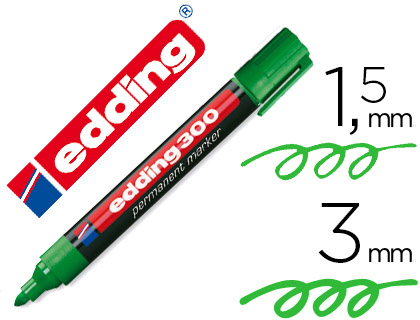 Rotulador edding 300 punta redonda tinta verde